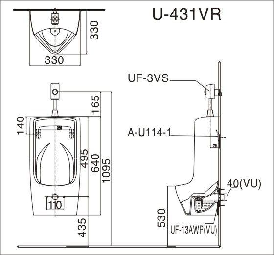 Ban ve bon tieu nam Inax U-431-VR