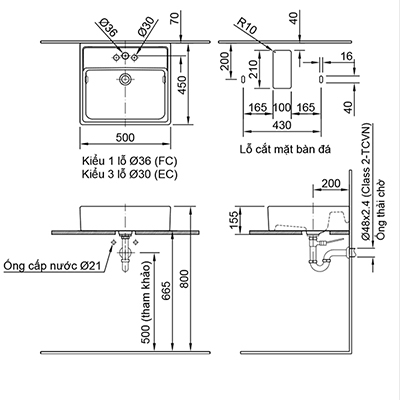 Chậu rửa Inax đặt bàn AL-293V-EC-FC