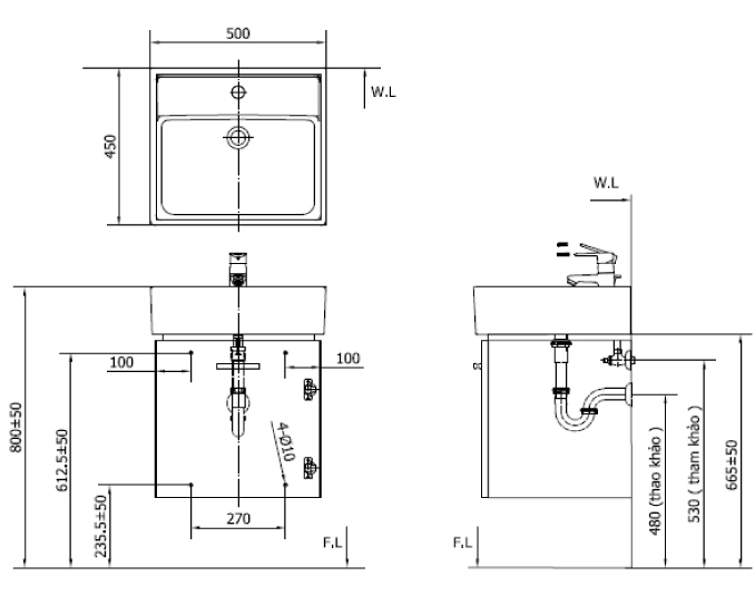 Chau rua cabinet Inax CB0504-4IF-B 