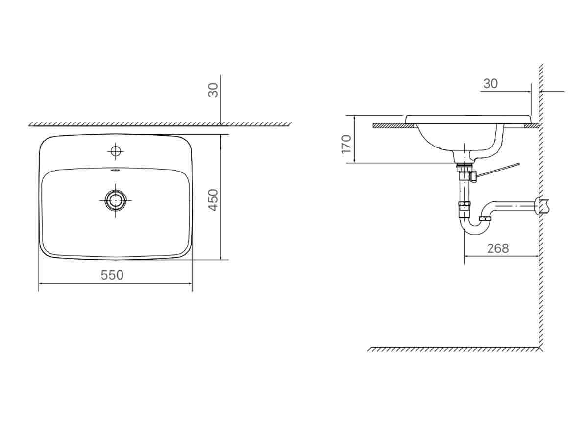 Chậu rửa đặt bàn Inax AL-2398V(EC/FC)/BW1