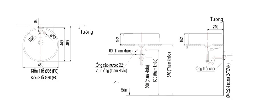 Chậu rửa đặt bàn Inax L-292V(EC/FC)/BW1