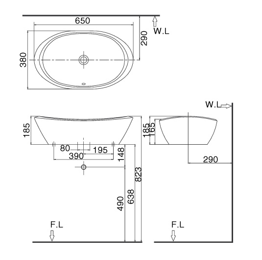 Chậu rửa Inax đặt bàn L-465V