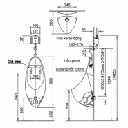 Âu tiểu Nam Inax AU-417V/BW1