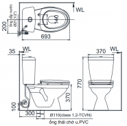 Bồn cầu 2 khối Inax C-108VA/BW1