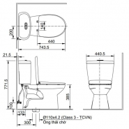 Bồn cầu 2 khối Inax C-306VA/BW1