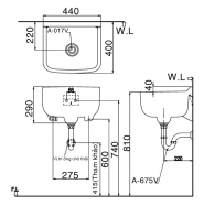 Chậu rửa Inax treo tường S-17V